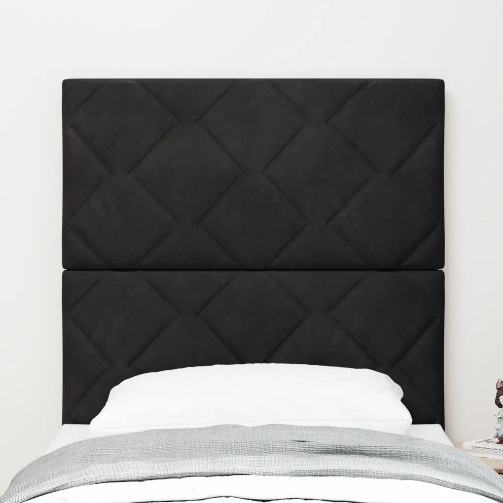 LED fejtámla Gyémánt blokk dizájn Fekete 80 cm Bársony