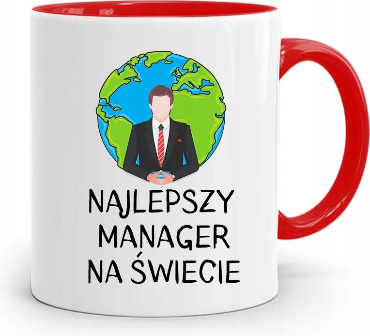 Menedzser Bögre Piros Ajándék fényképes nyomtatással