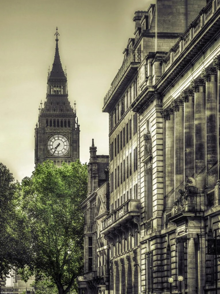 Poszter 30x40cm Kilátás a Big Benre a St James Parkból, Assaf Frank