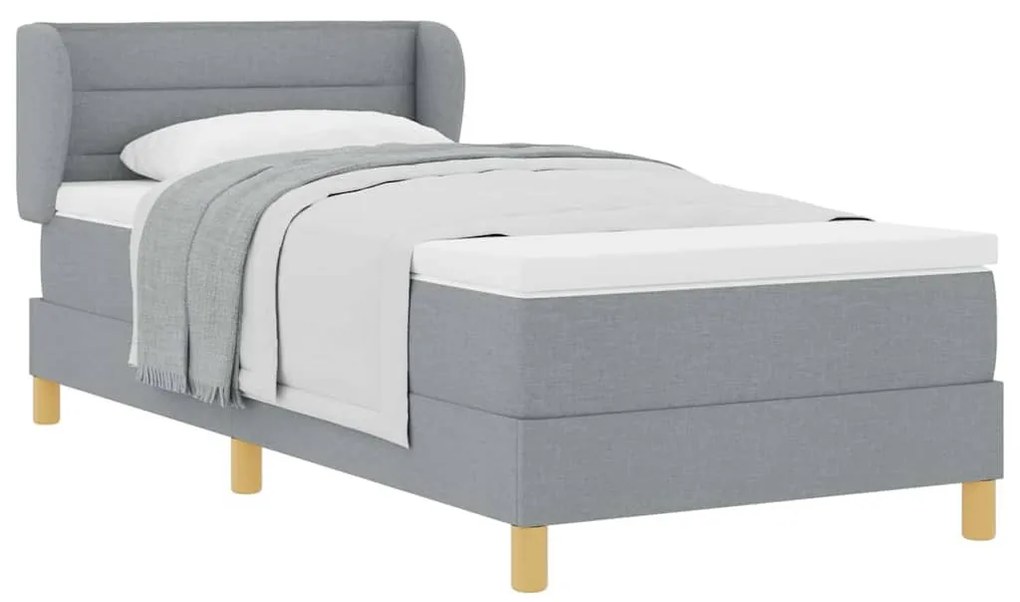 Rugós Ágy Matraccal Krém 90x200 cm Szövet Világosszürke