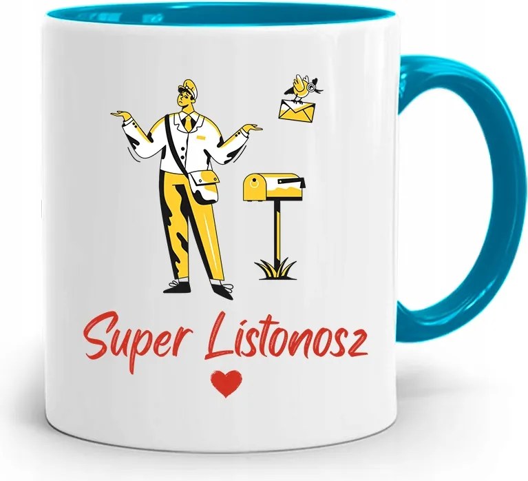 Kék Bögre Ajándék Postásnak Szuper nyomott mintával