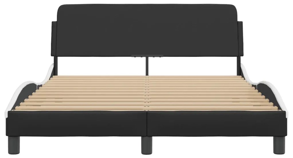 fekete és fehér műbőr ágykeret Dover 140x190 cm