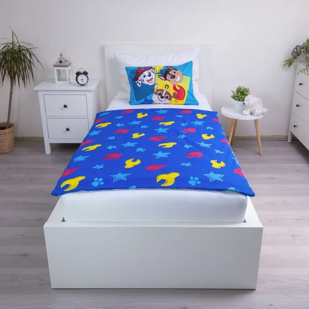 Kék pamut gyerek ágyneműhuzat babaágyhoz 100x135 cm Paw Patrol "Pawsome days ahead" – Jerry Fabrics