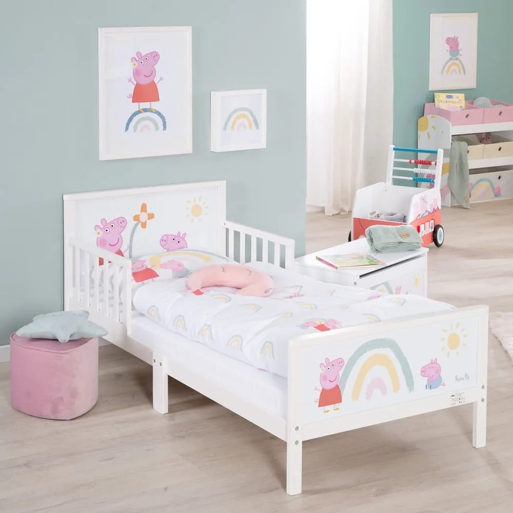 Fehér gyerekágy 70x140 cm Peppa Pig – Roba