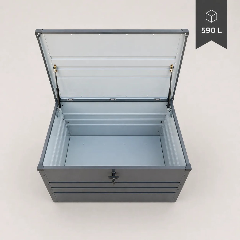 Furnigo Fém tároló doboz 590 L - antracit