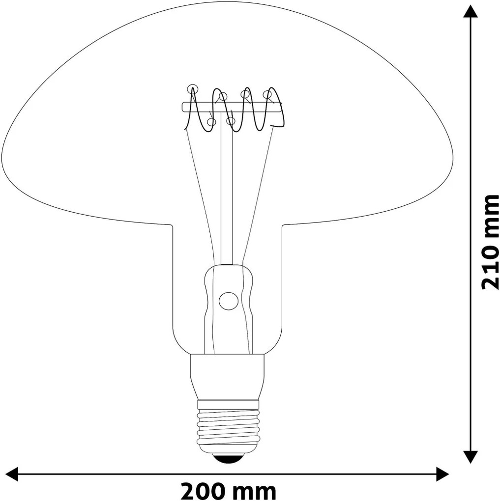 Avide LED Jumbo Filament Millau 200x210mm Amber 6W E27 2400K Fényerőszabályzós