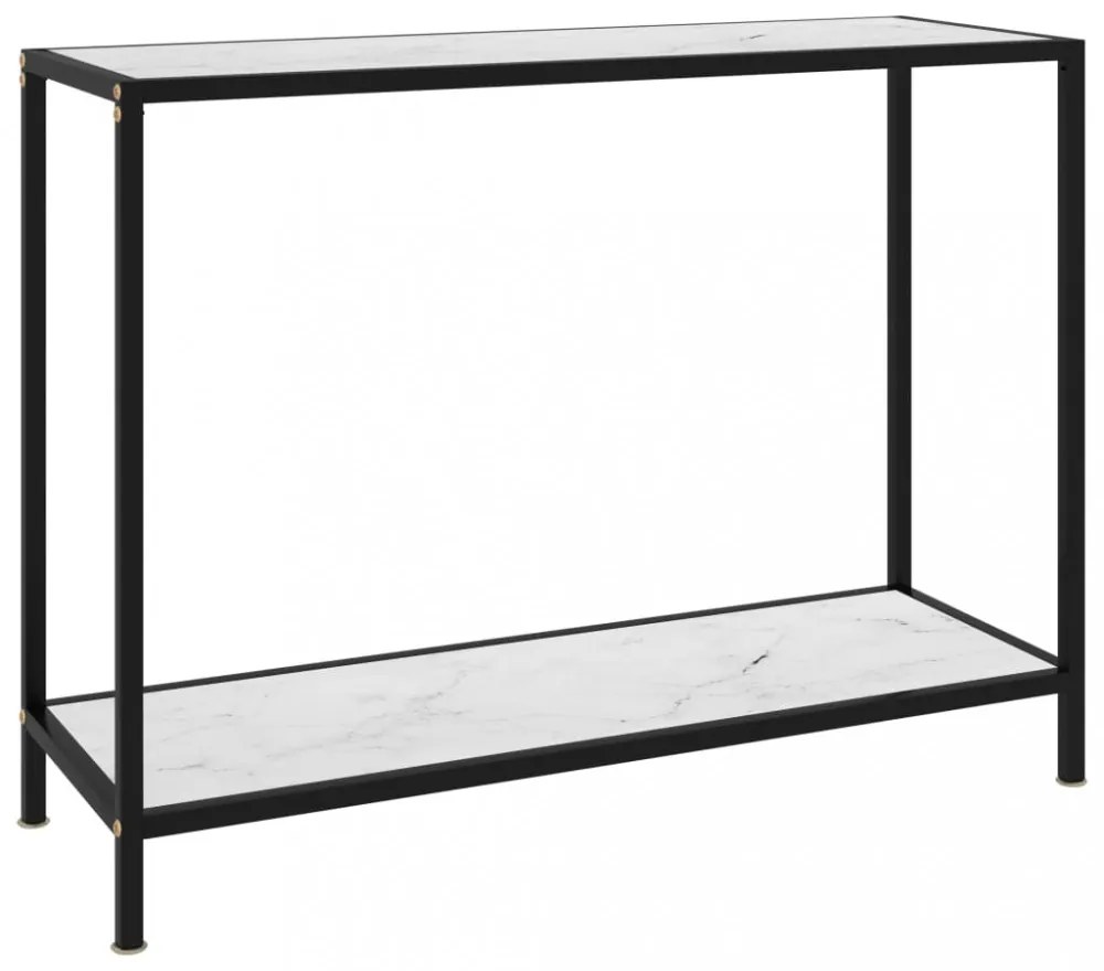 fehér edzett üveg tálalóasztal 100 x 35 x 75 cm