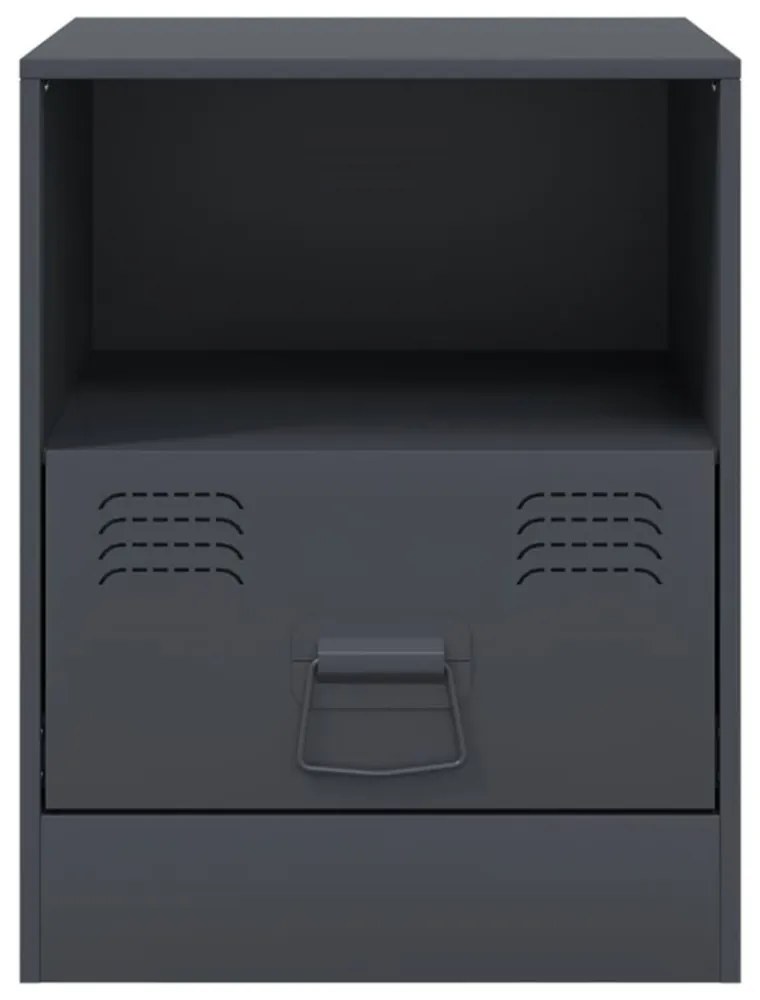 vidaXL antracitszürke acél éjjeliszekrény 34,5 x 39 x 44 cm