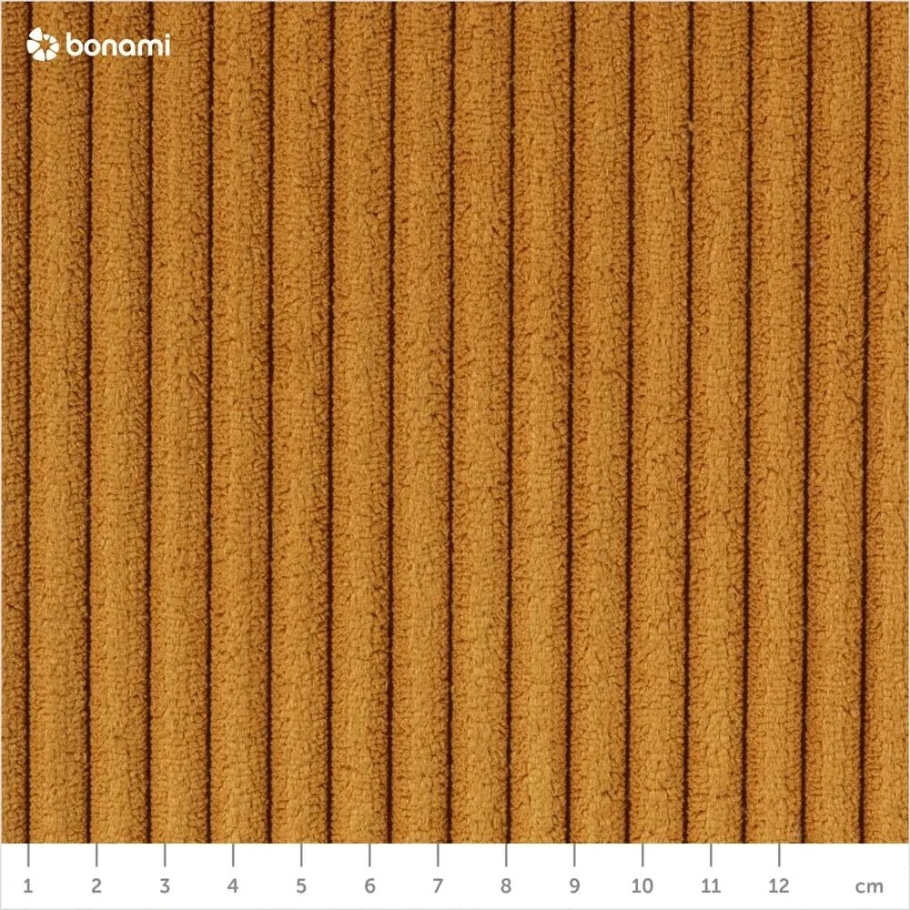 Mustársárga kordbársony kinyitható kanapé 195 cm Nona – Makamii