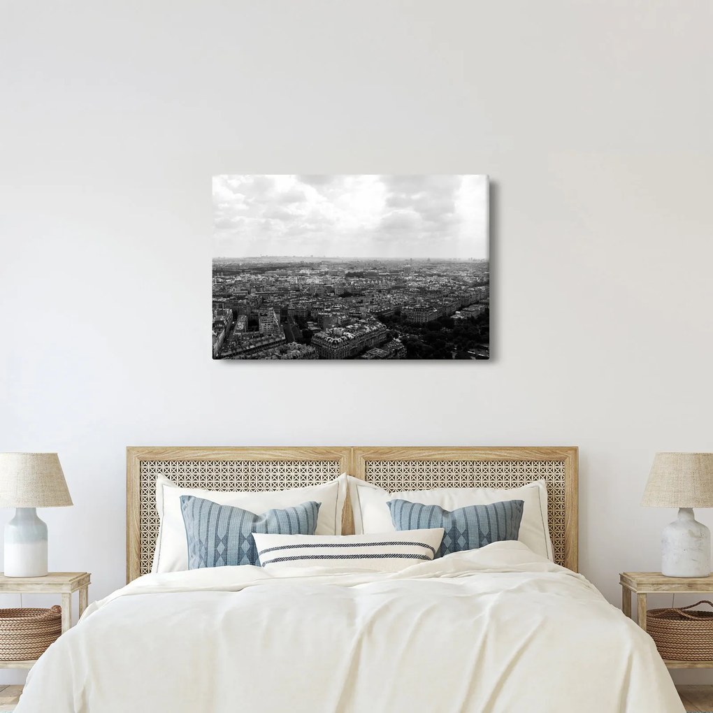 Kép - Házak háztetői Párizsban (90x60 cm)