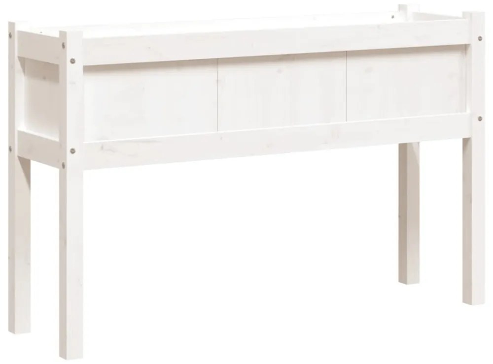 fehér tömör fenyő kerti virágláda 110 x 31 x 70 cm