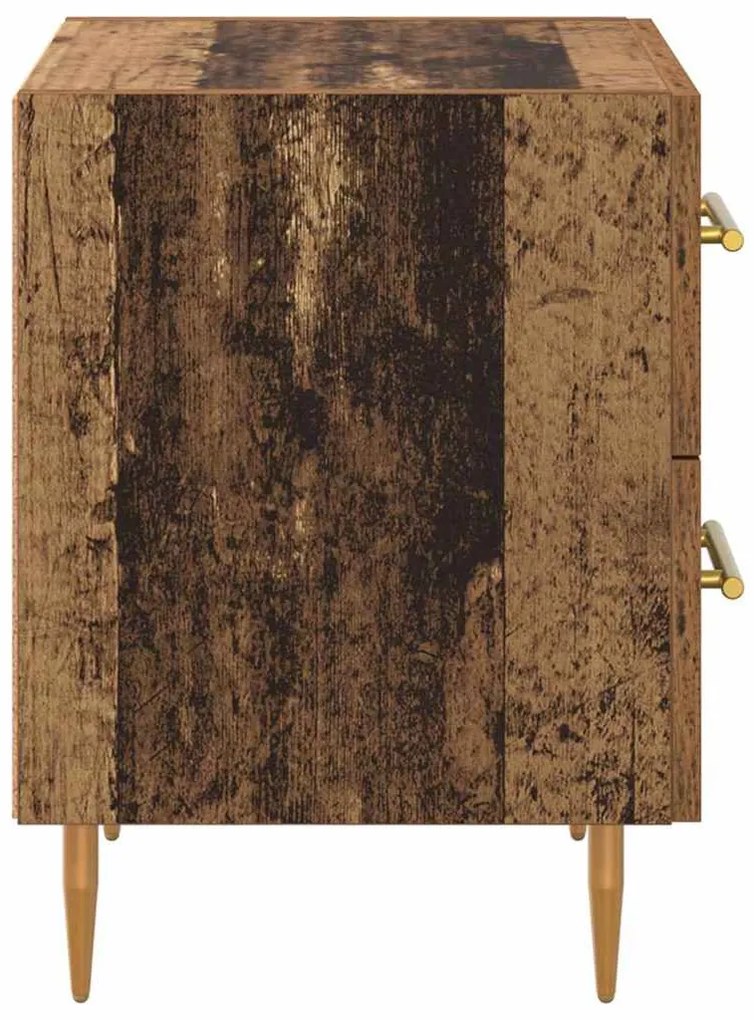 vidaXL Éjjeliszekrény fiókkal 2 pcs Öreg fa 40 x 35 x 47,5 cm Faanyag