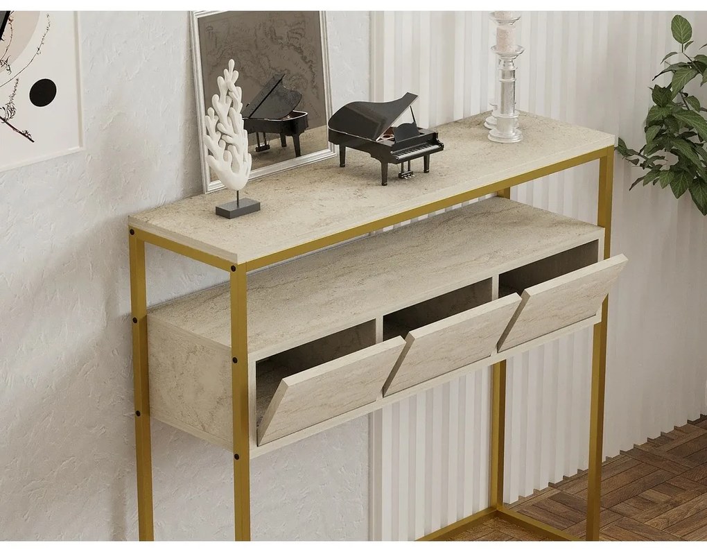 Guarda Travertine and Gold kisasztal