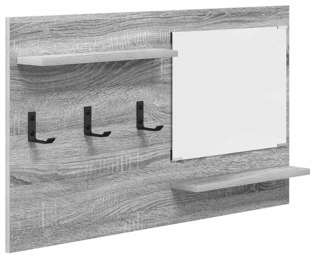 Fali Kabáthorog polcokkal Szürke sonoma 90 x 10 x 50 cm Faanyag