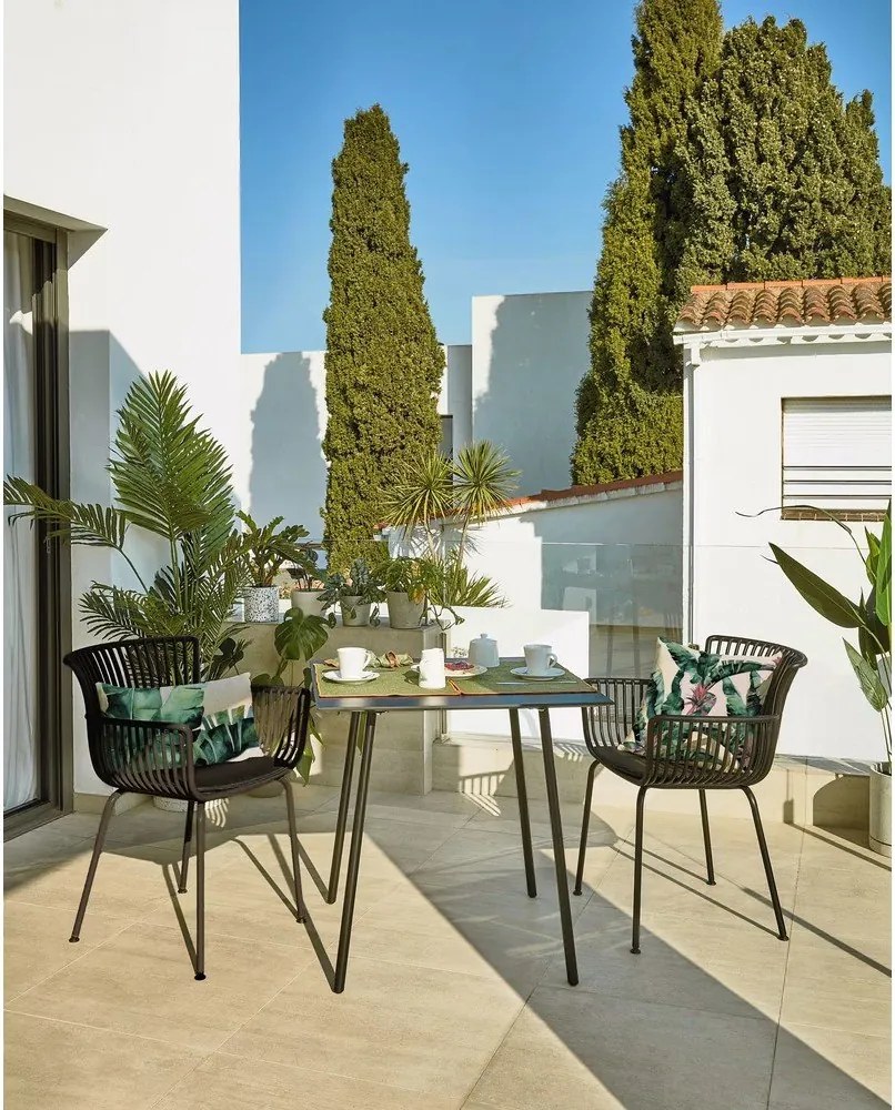 Ulrich fekete asztal, 75 x 75 cm - Kave Home