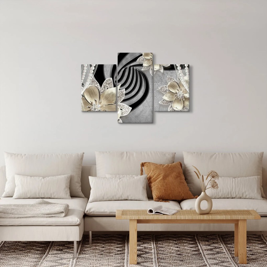 Kép - 3D arany virágok (90x60 cm)