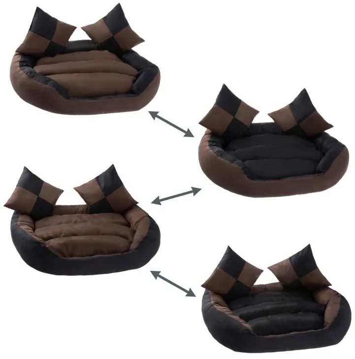 PESTUFF Kutyafekhely 75 x 80 x 20cm fekete/barna