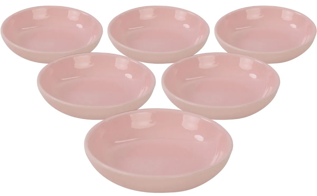 Lunis kerámia tál 13 cm 6 db-os szett, világos rózsaszín