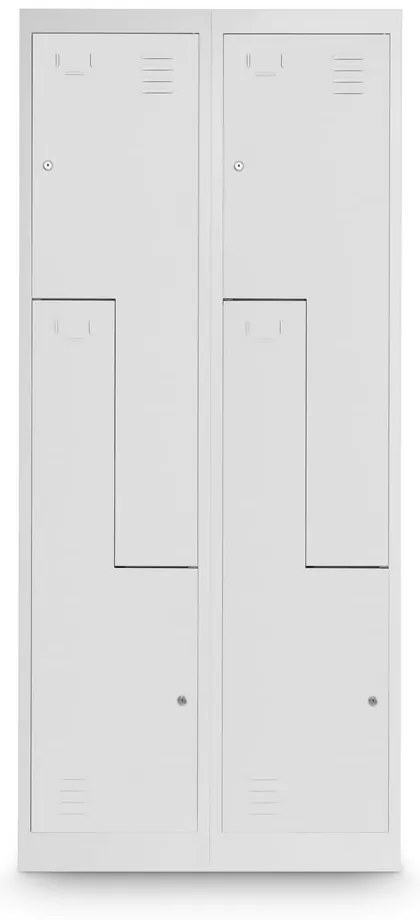 Fém szekrény Z, 80 x 50 x 180 cm, hengerzár, világosszürke - RAL 7035