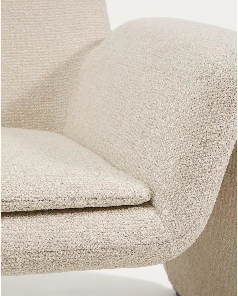 Bézs zsenília fotel Melvia – Kave Home