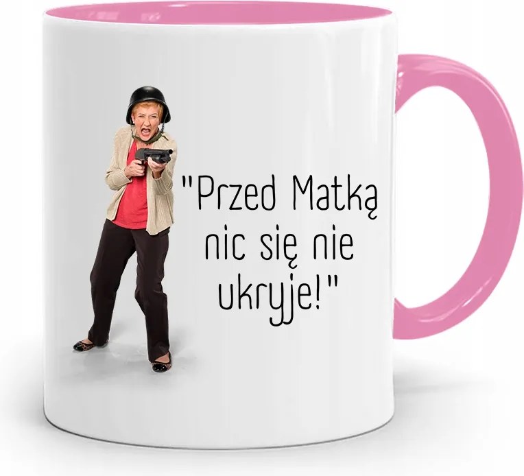 Rózsaszín Bögre Ajándék Anyukáknak Semmi Sem Rejtőzik El fényképes nyomtatással