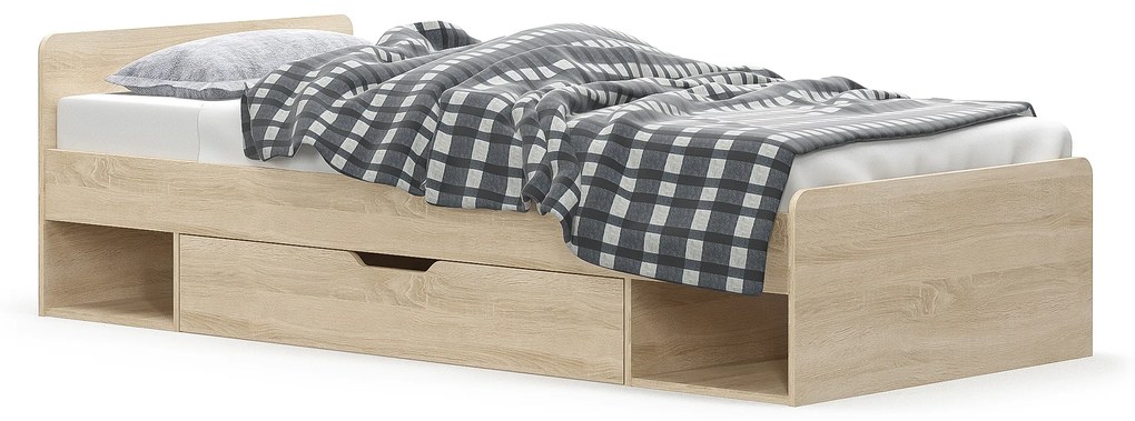 Egyszemélyes ágy 90 cm Terrell (szonoma tölgy) (matrac és ágyrács nélkül). 1053299