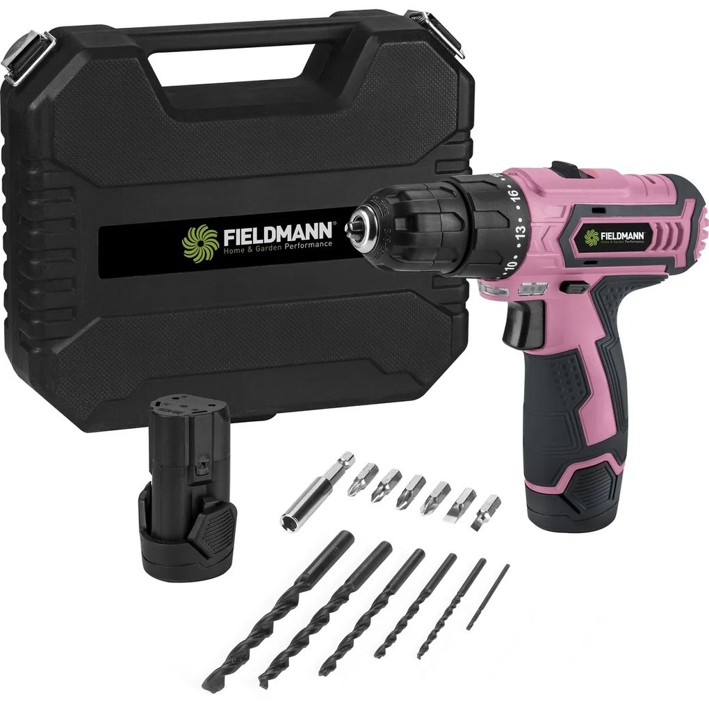 Fieldmann FDV 10253-akkus fúrógép, rózsaszín