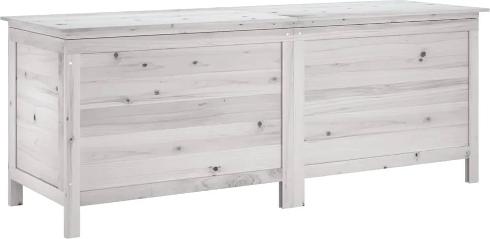vidaXL fehér tömör fenyőfa kerti tárolóláda 150x50x56,5 cm
