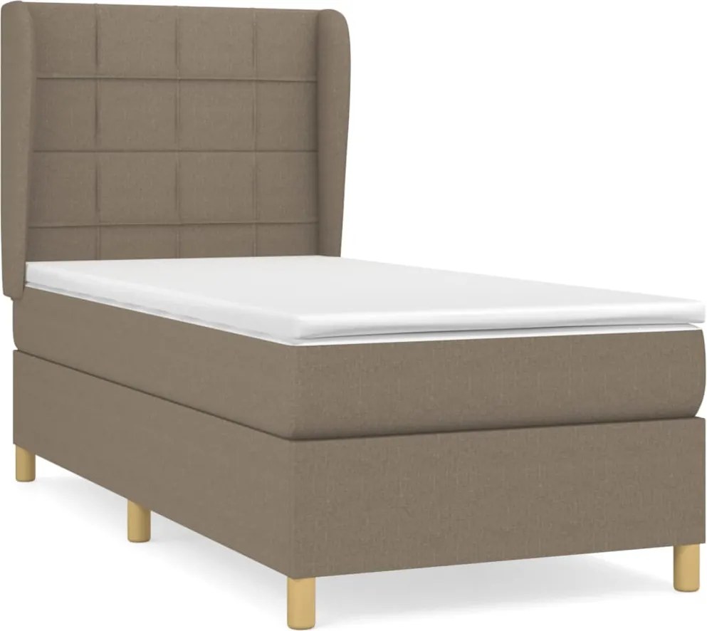 vidaXL tópszínű szövet rugós ágy matraccal 100 x 200 cm
