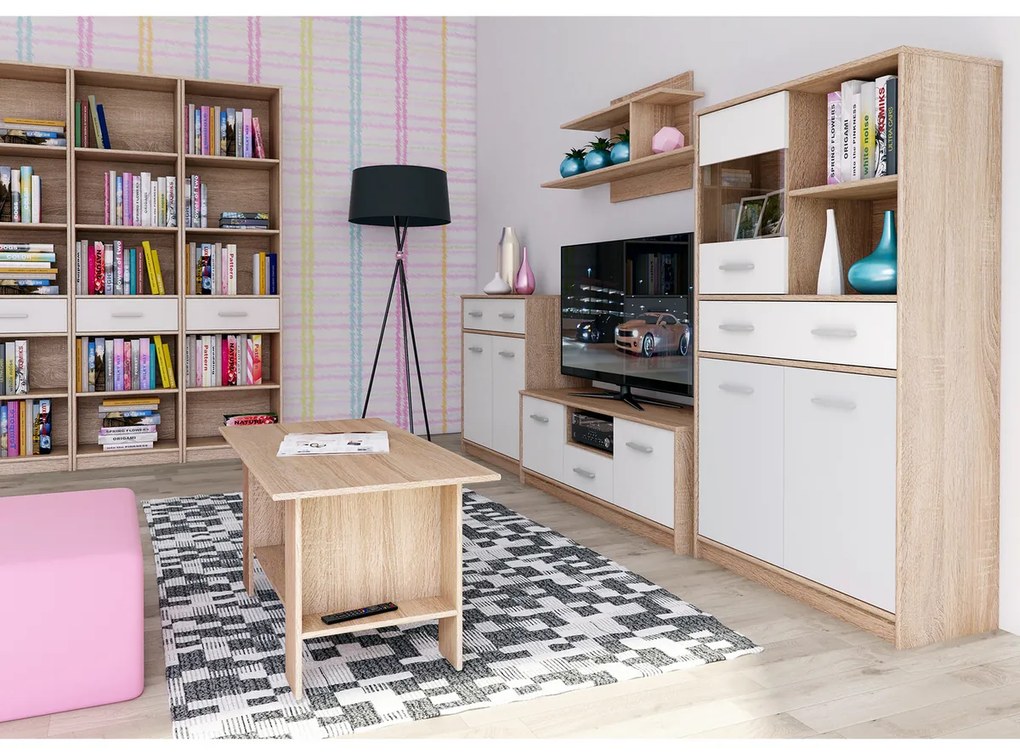 TEYO 2D1S TV-állvány, fehér