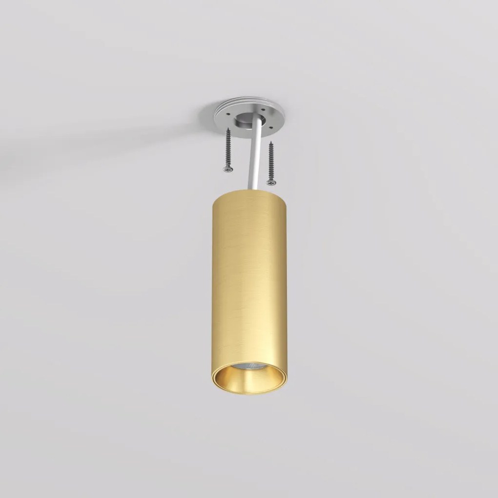 DK/EU-2615-SB Surface mounted ceiling downlight SHINE TUBE series, D45*H115, LED, IP20, 3000К, 7W, RA≥90, satin brass color, aluminum — DK/EU-2615-SB