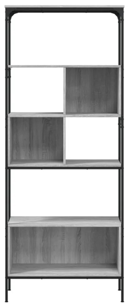 5 szintes szürke sonoma szerelt fa könyvespolc 76x33x188,5 cm