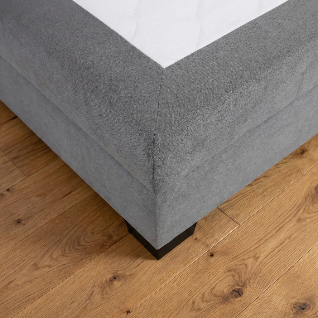 Boxspring ágy, 200x200, szürke, APRIL