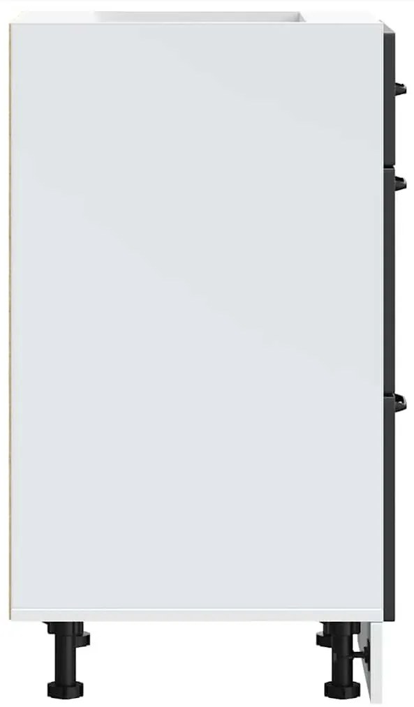 fekete, műfa konyhaszekrény „Lucca”