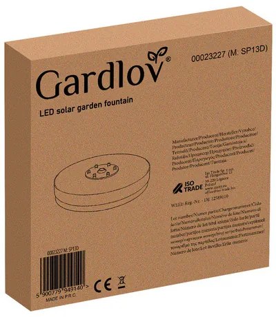 Napelemes kerti szökőkút LED Gardlov 23227