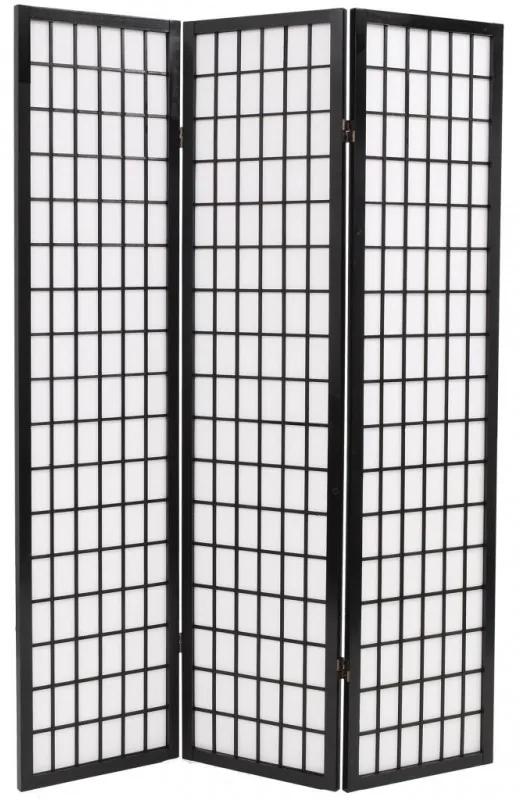 3-paneles fekete japán stílusú paraván 120 x 170 cm