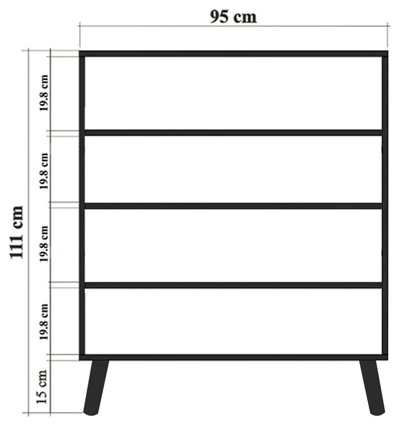 Fehér szekrény 95x111 cm Multilux – Kalune Design