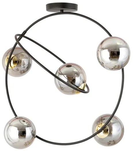 Csillár rúdon STARDOM 5xE14/10W/230V fekete/szürke