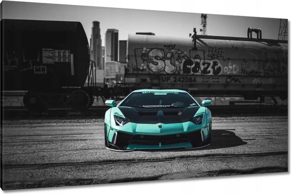 Vászonkép 120x70 Türkiz Lamborghini
