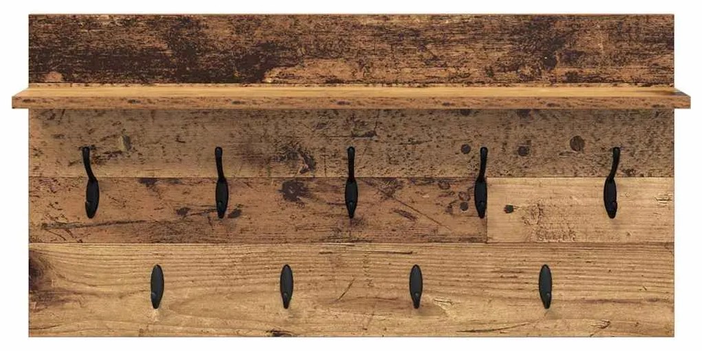 Fali Kabáthorog polcokkal Régi fa 80 x 40 x 12 cm Faanyag