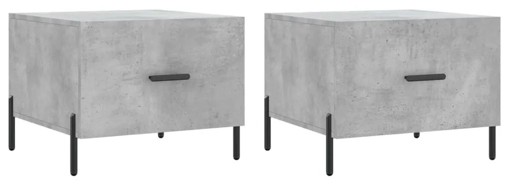 2 db betonszürke szerelt fa dohányzóasztal 50 x 50 x 40 cm