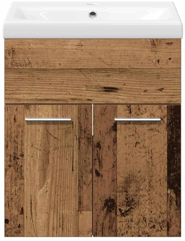 Fürdőszoba bútor szett 3 pcs Öreg fa 41 x 38.5 x 46 cm Faanyag