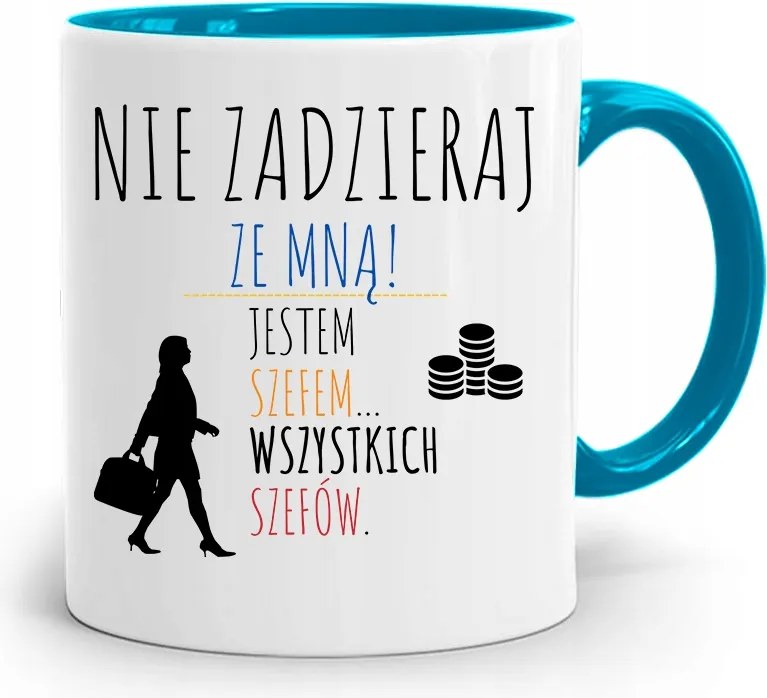 Kék Bögre A Főnöknek Ne Szórakozz Velem fényképes nyomattal