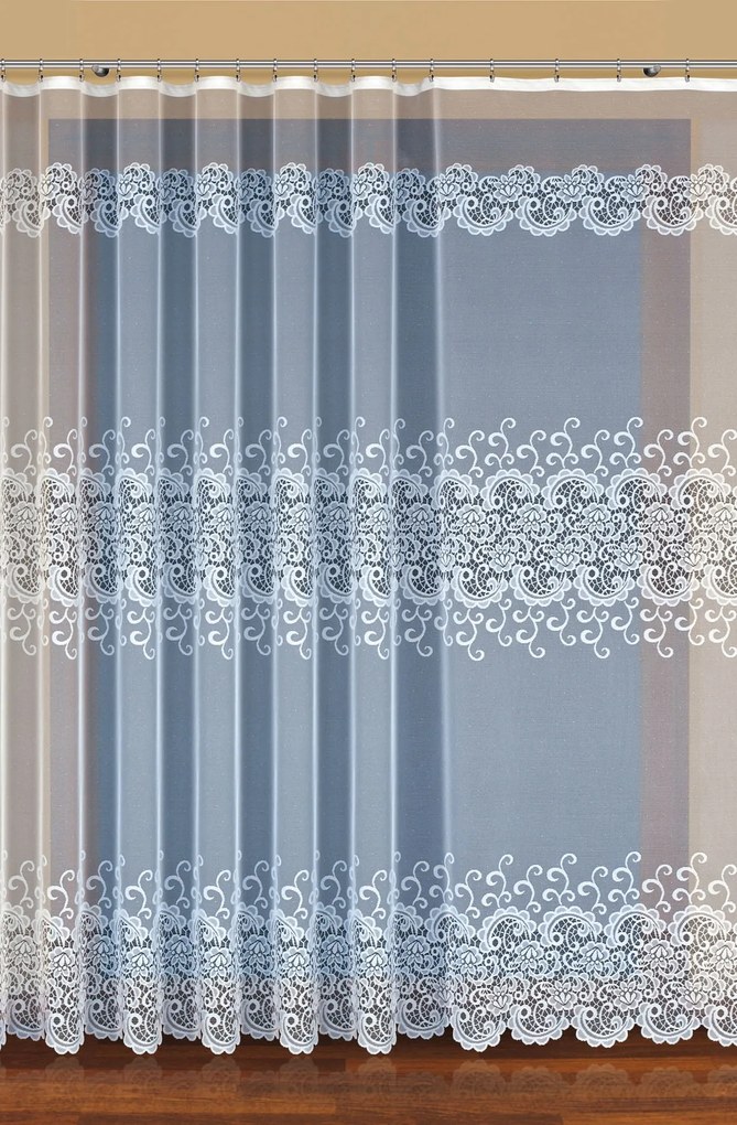 Mg Függöny jacquard 32784 Fehér 350x230cm Kész Szalaggal M