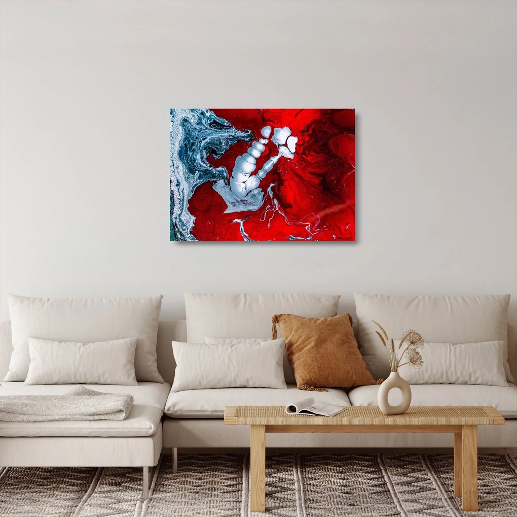 Absztrakt foltok képe (üvegen) (70x50 cm)
