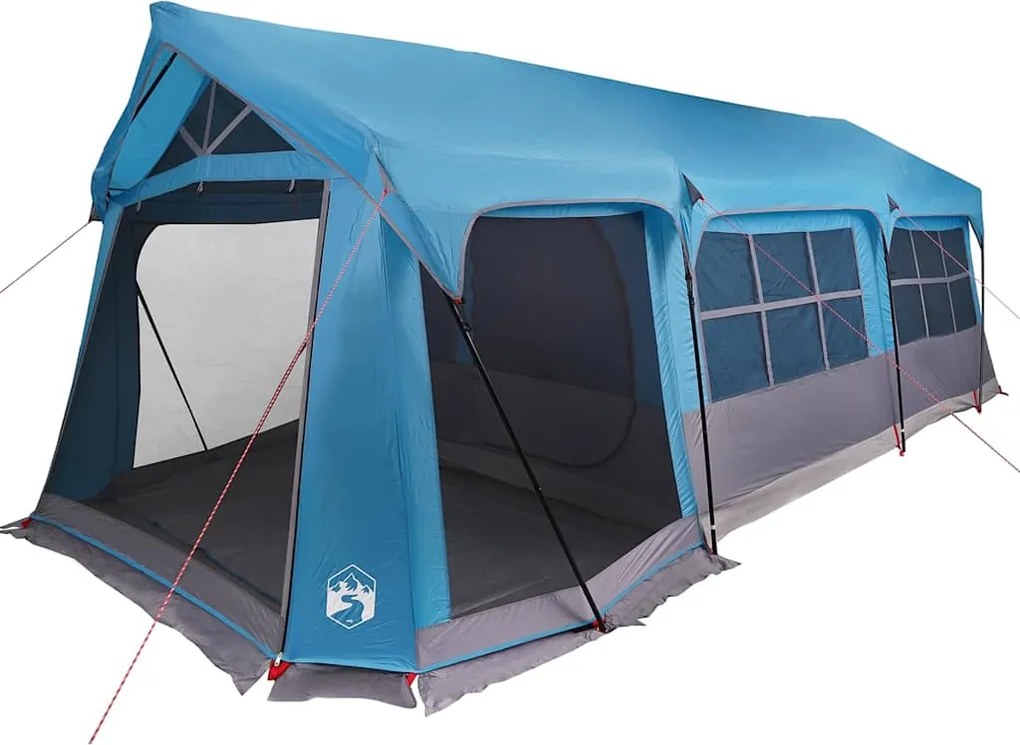vidaXL Családi Sátor Kék és Szürke 620 x 322 x 240 cm Poliészter