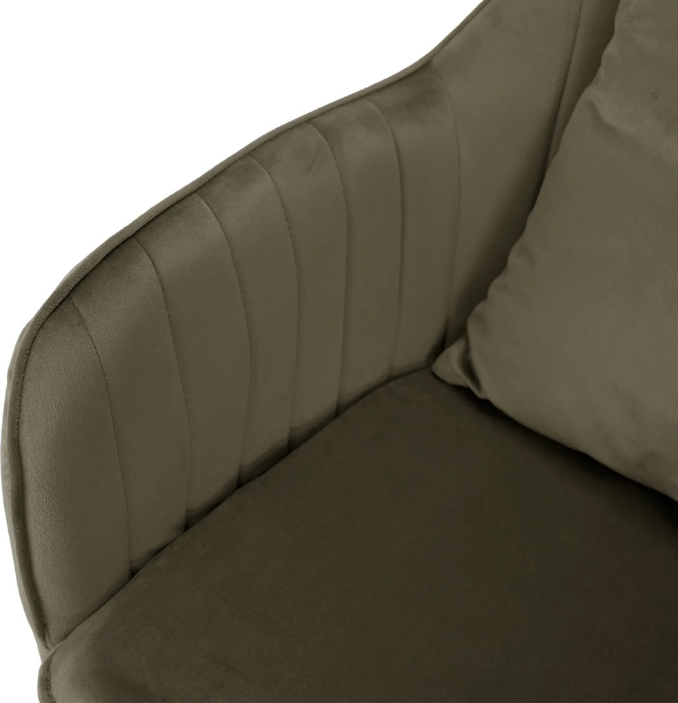 Irodai fotel, szürkésbarna Taupe Velvet anyag/króm, KLIAN