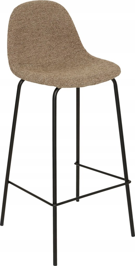 Vladi bárszék mokka lábtartóval, háttámlával boucle puha ülőfelület