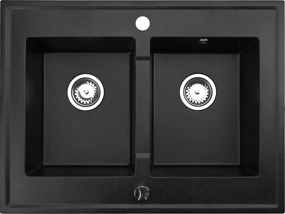 Gránit Mosogató Grande konyhai mosogató kétrekeszes szekrényre szerelhető