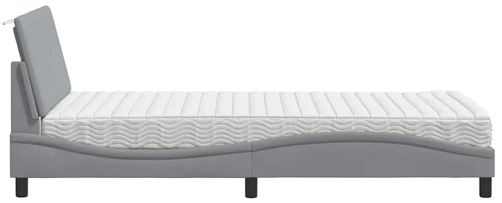 világosszürke szövet ágy matraccal Hanko 100x200 cm